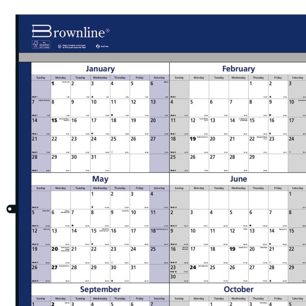 Brownline 2024 Wall Calendar, 24" X 36"